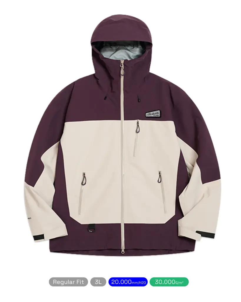 Drop Shell Jacket (Beige/Burgundy)